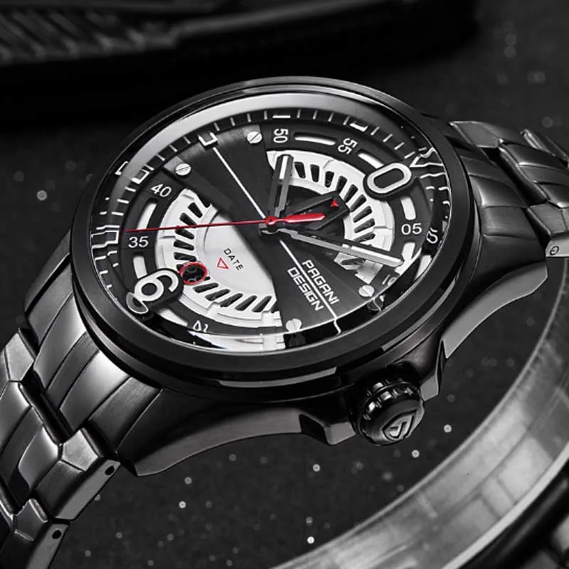 Pagani дизайнерские Роскошные мужские часы спортивные Стальные кварцевые полые