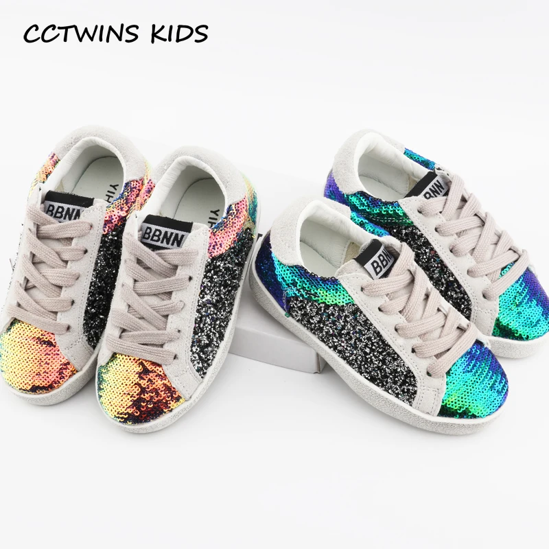 CCTWINS KIDS 2018 осенние модные детские кроссовки с блестками повседневные из