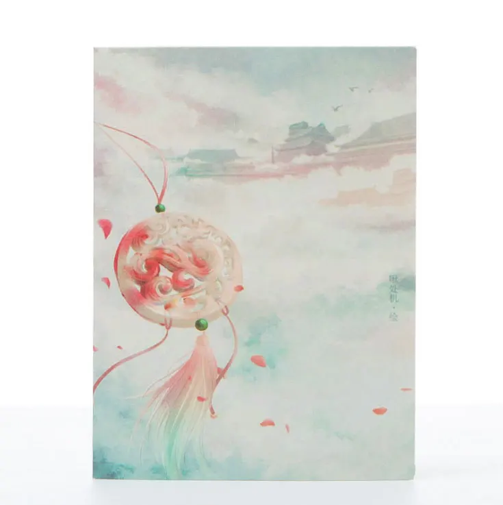01 1x классическая китайская Акварельная складная открытка с конвертом, открытка на Рождество, Год, день рождения, поздравительная открытка, Подарочная открытка - Цвет: 01