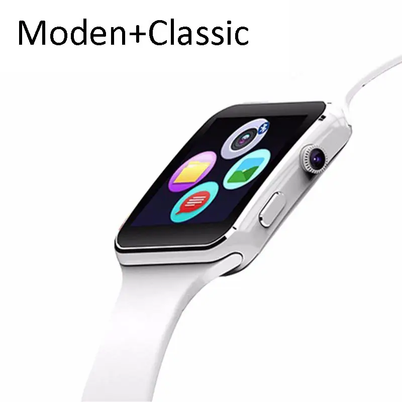 2017 белый Bluetooth Android SmartWatch GSM Часы с камерой 1.3mp 2.5D OGS сенсорный экран 3D датчик