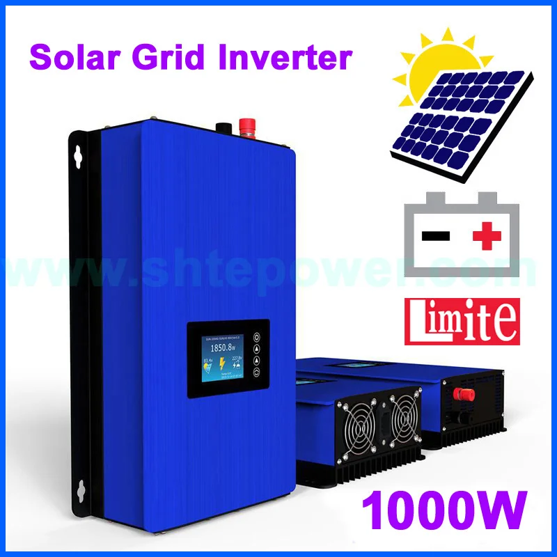 

MPPT 1000w New solar grid tie inverter 1000GTIL2-LCD with battery discharge power work mode and limiter DC 22-60v 45-90v input