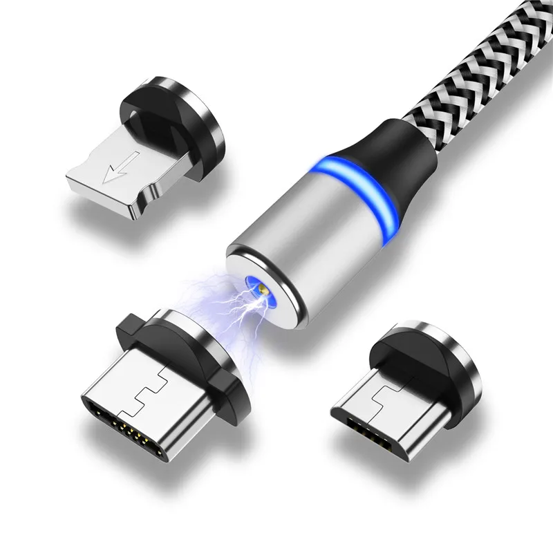 Moskado для iphone кабель Магнитный зарядный штекер нейлоновая плетеная ткань Micro USB usb