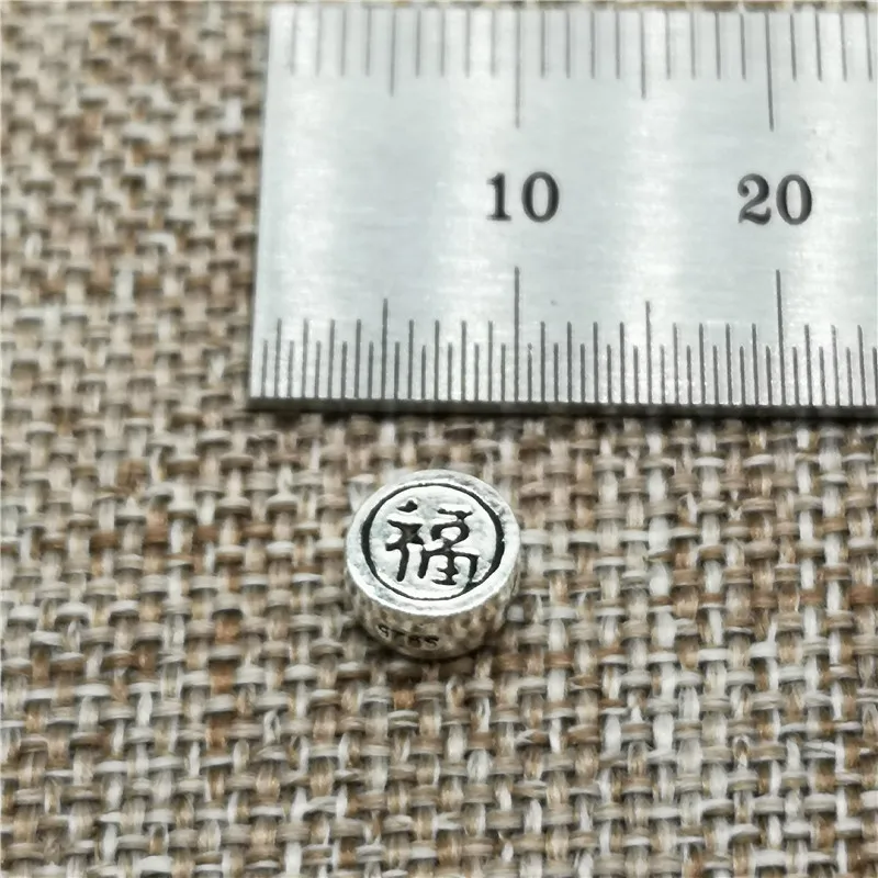 Двойные серебряные бусины для удачи двусторонние китайские разделители