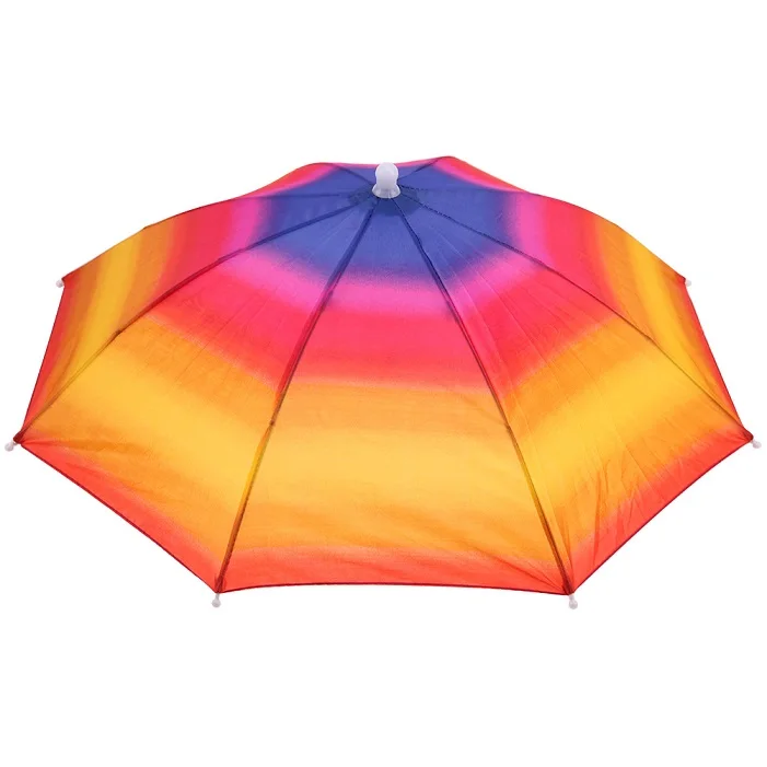 Colorful stripe Переносная головная шляпа-зонтик, шапка для рыбалки, анти-дождь, рыбалка, анти-солнце, зонтик, шляпа для взрослых и детей, унисекс, уличная Спортивная Кепка - Цвет: Colorful stripe