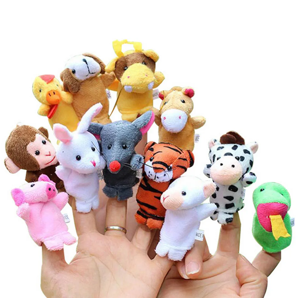 Saleaman 12pcs Mini Plush Cartoon Puppets Cute Zodiac Finger Puppet Animal Toys Doll Baby For Children Educational | Игрушки и хобби
