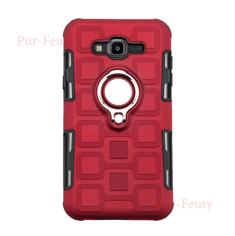 Красный Чехол для samsung Galaxy J7 Neo SM-J701F/DS J701F/DS J7 Nxt J7 Max J7 плюс кольцом-подставкой и изображениями силиконовый ударопрочный твердый чехлы - Цвет: Красный