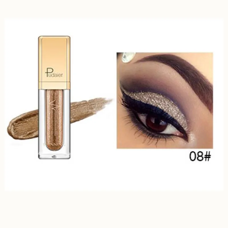 8 Pudaier 18 цветов Shine Smoky Eyeshadow waterproof Dimond Glitter жидкие тени для век женские косметические тени для век подводка для глаз - Цвет: 8
