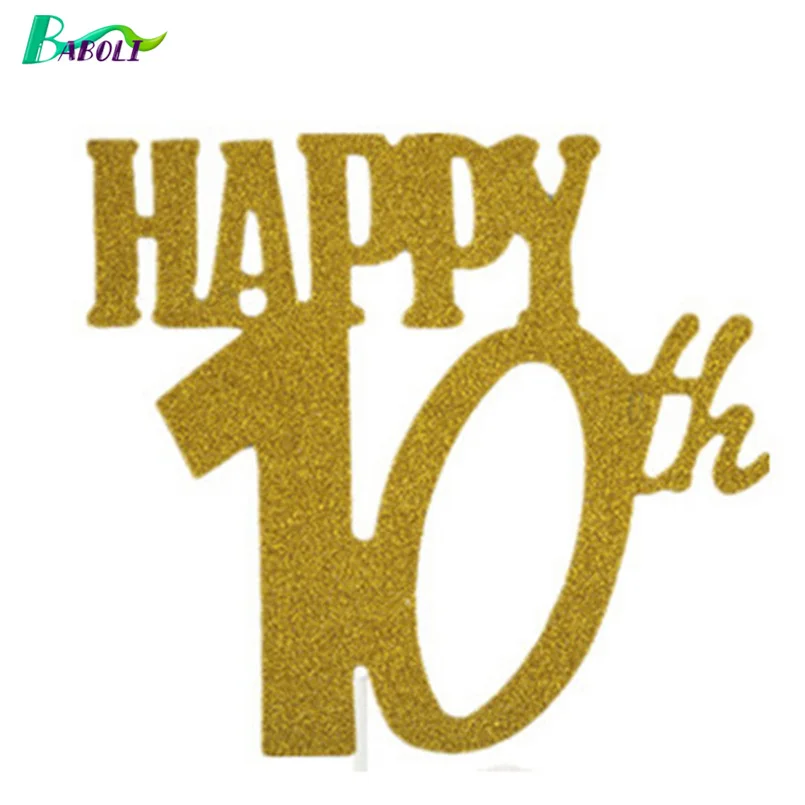 1 шт Главная DIY торт С Днем Рождения флаг 10th 20th 30th 40th 50th 60th карты вечерние Юбилей