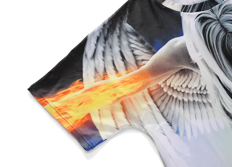 2018 Летний Новый трансграничной Ангел 3D Печать Большие размеры с коротким рукавом