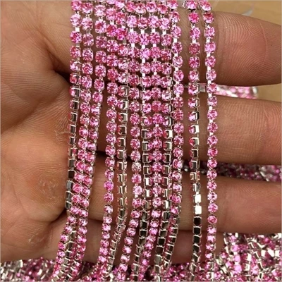 1 ярд Красочные Стразы в форме чашки тонкой AB коготь Стразы DIY с кристаллами с серебрянной акантовкой, с украшением в виде кристаллов аксессуары для вечерние ужин Туфли под платье D - Цвет: Светло-Зеленый