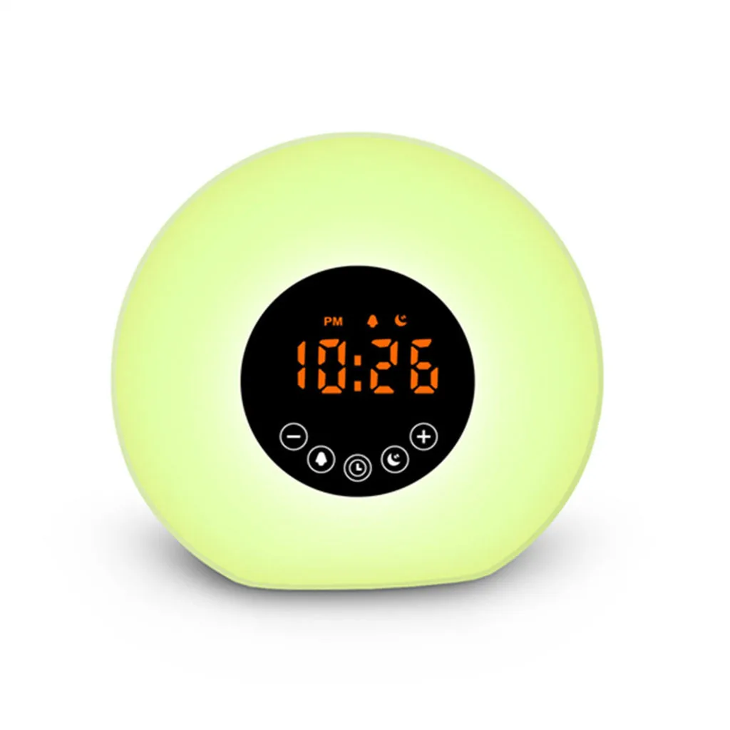 Светодиодный светильник Sunrise Wakeup, белый, теплый, белый, RGB, будильник, часы-фонарик, FM цифровое радио, светодиодный ночник, изменение цвета, Осенний сон Z528