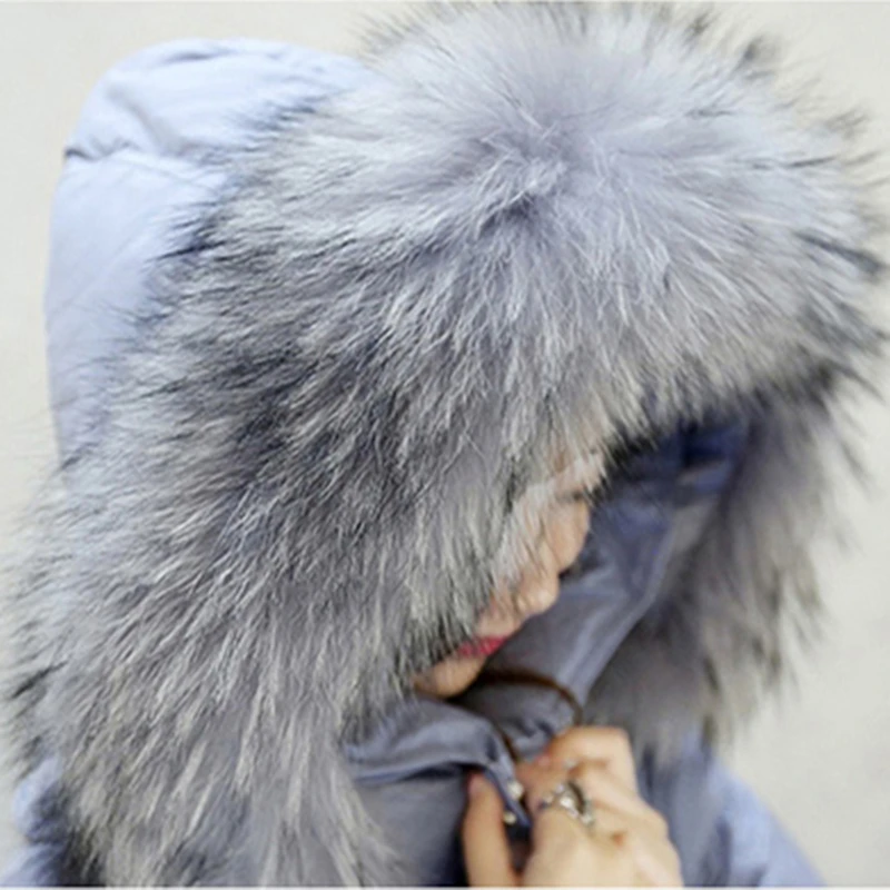 Новинка 2019 модное зимнее пуховое хлопковое пальто большой меховой воротник на