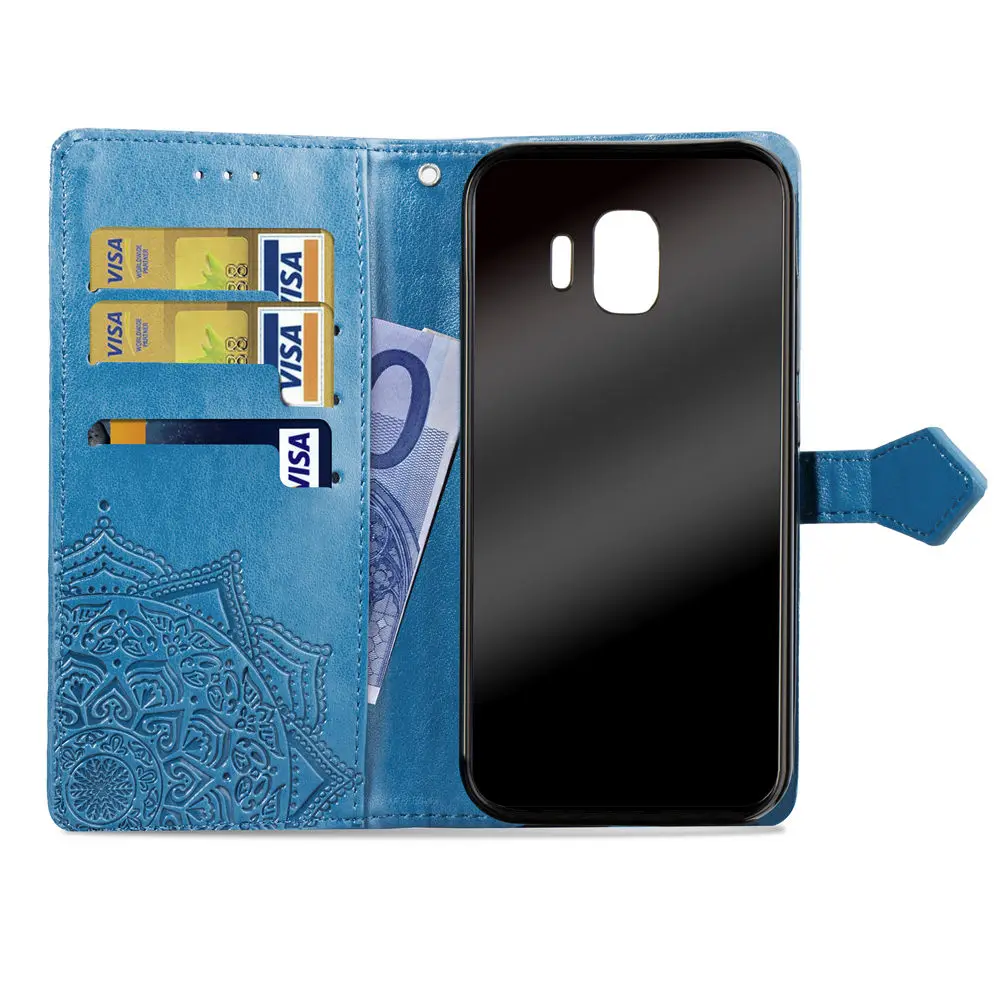 For SAMSUNG J2 pro 2018 case Flip Leather Mandala Flower Phone Case Cover Coque | Мобильные телефоны и аксессуары
