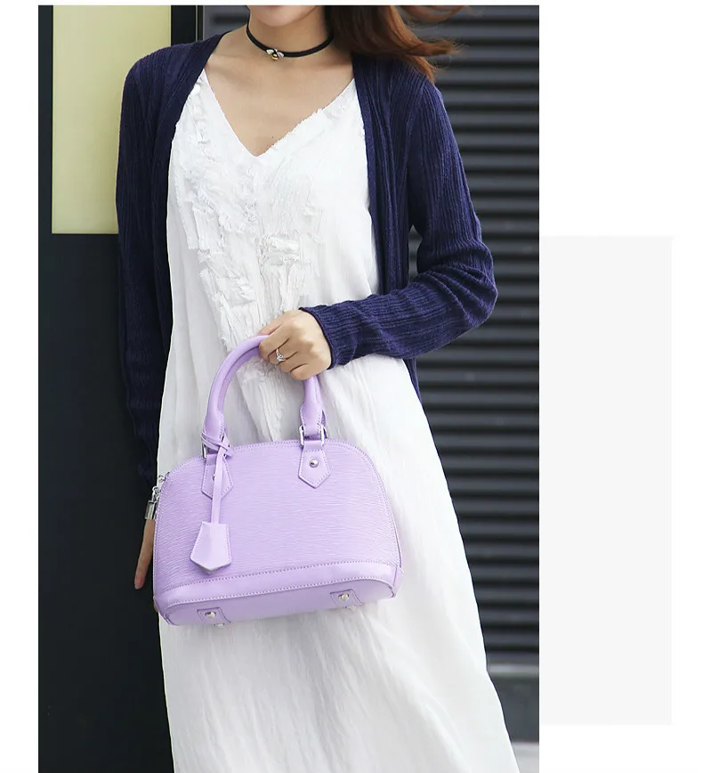 New Cowhide Female Entrapment Signature Shell cow Leather Female Packets Shoulder Hand Strap Bag