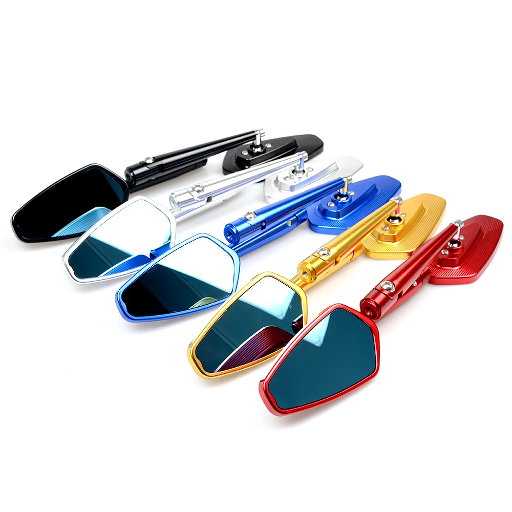 Универсальное мотоциклетное зеркало заднего вида синее стекло на руль для Suzuki