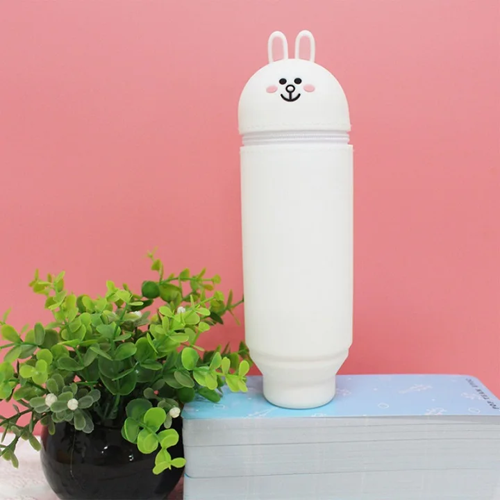 Креативный милый силиконовый пенал для карандашей kawaii канцелярские принадлежности мультяшный детский пенал коричневый Медведь Кролик коала фигурки