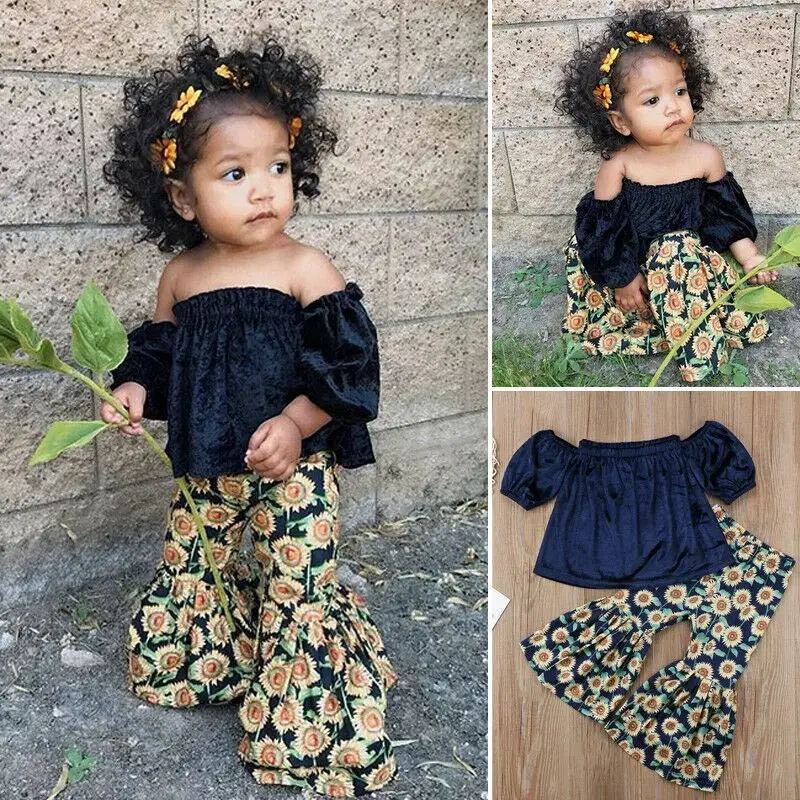 Свободный Топ трапециевидной формы для девочек с расклешенными штанами