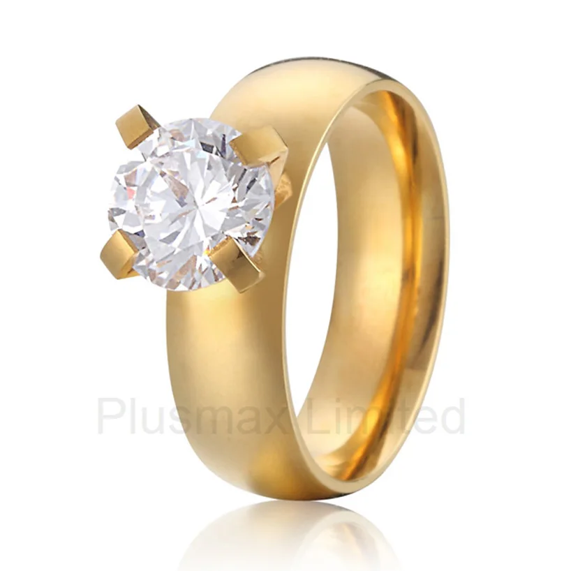 

China factory affordable s gold color titanium jewelry promise wedding engagement rings