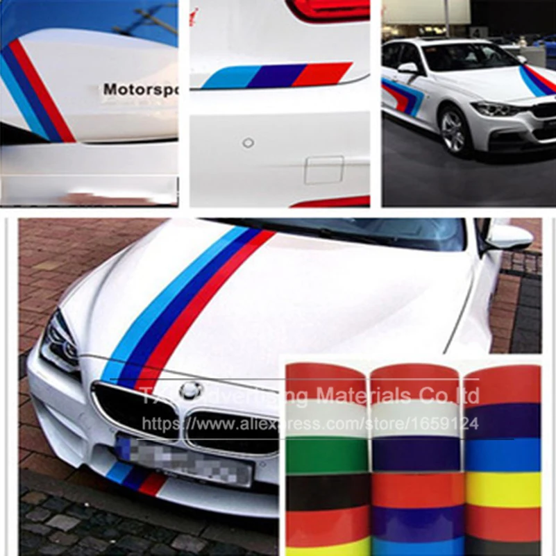 

15CMX300CM(3Meter) DIY Auto 4 Color Germany France Italy Flag Stripe Car Hood Vinyl Sticker Body Decal For car decoration