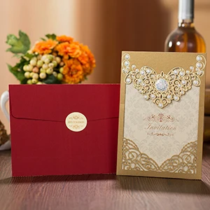 

WEHRPARTY Красные свадебные пригласительные открытки с короной