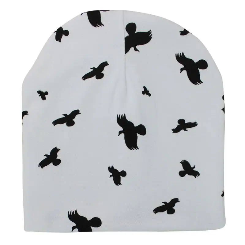 Новинка осенне-зимняя хлопковая детская шапка с животным принтом облегающая для