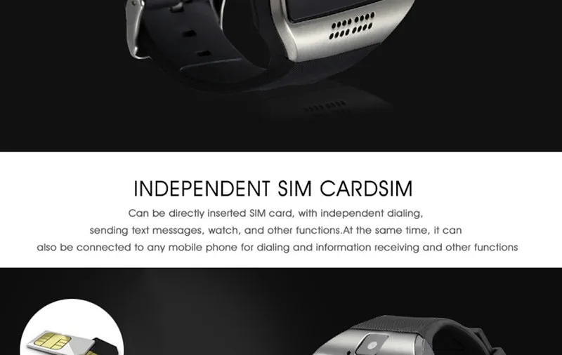 Смарт-часы с камера с сенсорным экраном Tf карта камера Facebook Whatsapp Twitter Bluetooth Smartwatch для телефона Android Ios