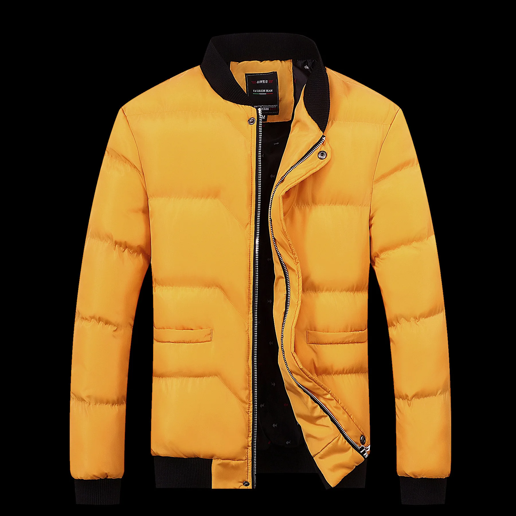 Новинка 2017 года Марка Мода Твердые Цвет хлопковая куртка Повседневное зима