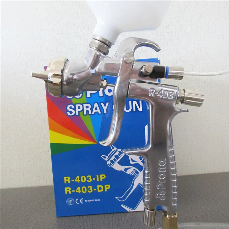 Prona R-403-IP пистолет-распылитель воздуха, гравитационная подача с пластиковым стаканом, давление воздуха в чашку для высокой интенсивности окрашивания материала, R403-IP