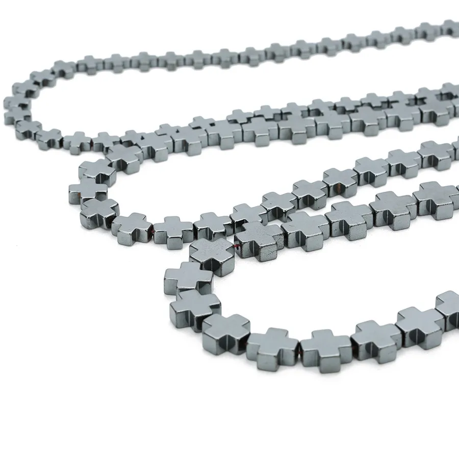 XINYAO Natural Stone Beads Cross Shape Black Hematite 4/6/8/10/12mm For Diy Jewelry Making Bracelet Necklace | Украшения и