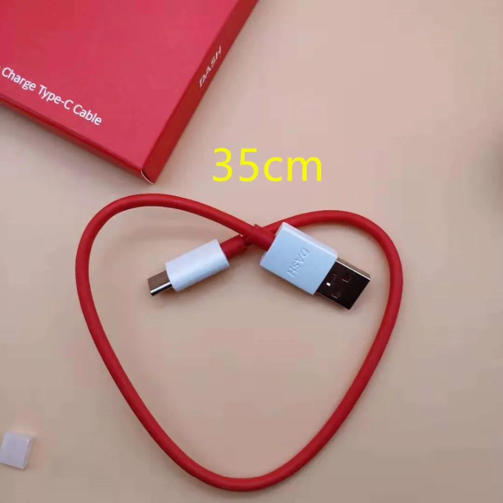 Оригинальный зарядный кабель ONEPLUS 6 T 35 см красная лапша Usb 3 1 Type C быстрая зарядка
