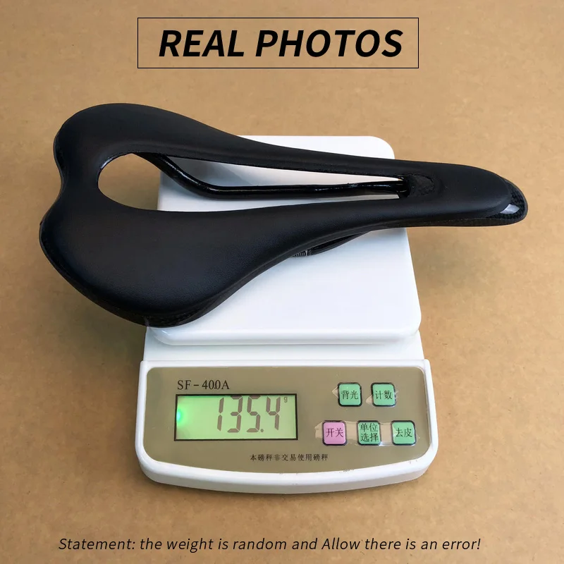 Высококачественное велосипедное седло 135g Superlight 3K из углеродного волокна и кожи