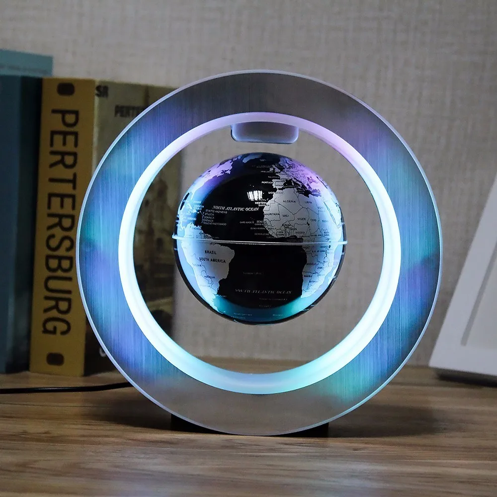 Smernit Floating Magnetic Levitation Globe Round Shape Rotatable LED Map World Tellurion Office Decoration Crafts Ornament 12V | Лампы и