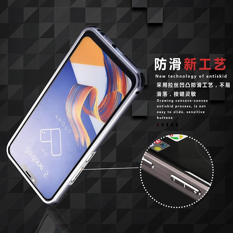 Алюминиевый Металл + PC чехол для Asus Zenfone 5Z/Zenfone 5 ZE620KL жесткая зеркальная гибридная