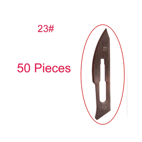 50pcs-Blade-23 Ручка из нержавеющей стали, скальпель, одноразовое лезвие, многоцелевой нож для резки электроники, инструменты для ремонта печатных плат, скальпель - Цвет: 50pcs-Blade-23