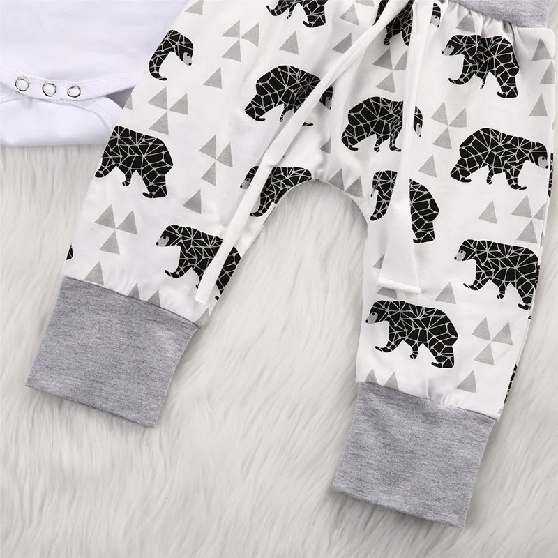 Комплект детской повседневной одежды из хлопка комбинезон в виде медведя для