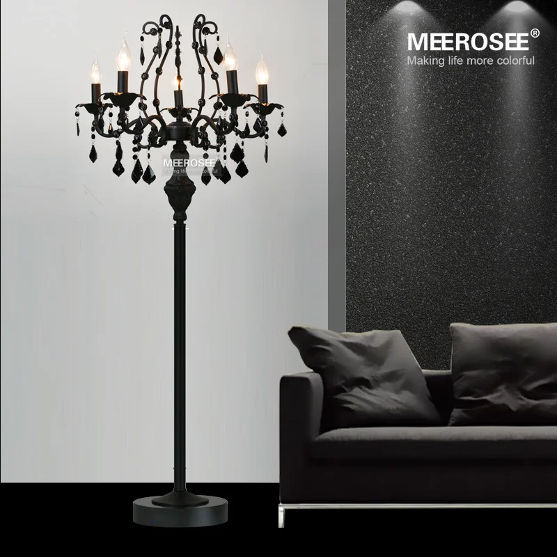 Винтажная 5 огней Хрустальная Напольная Лампа напольная подставка осветительная