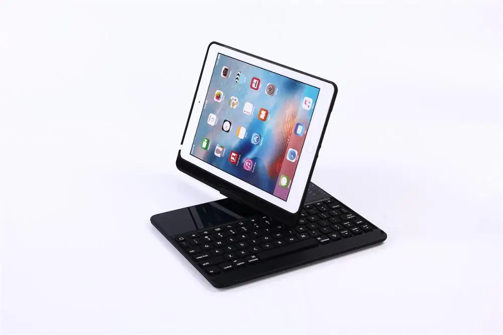 For iPad 9.7 Black 360 градусов пластиковая Bluetooth клавиатура защитный чехол с подставкой для iPad Air 1 2 Pro 9,7 iPad 9,7 дюймов - Цвет: For iPad 9.7 Black