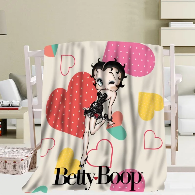 Изготовленное на заказ одеяло для путешествий Betty Boop на диван/кровать/самолет одеяло для путешествий 100X120 см, 150X200 см, 120X150 см