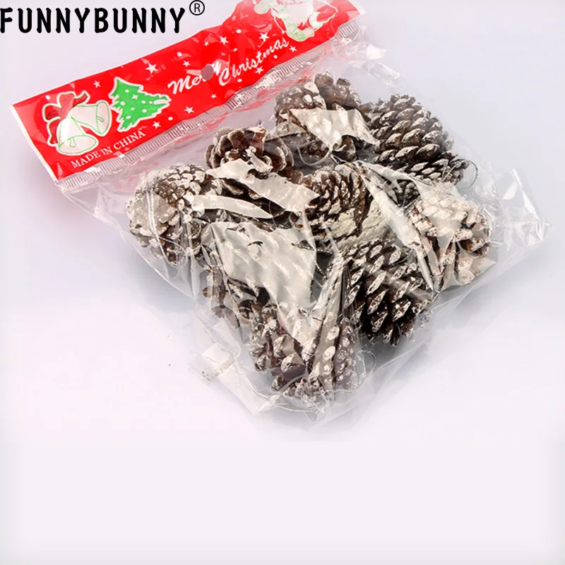 FUNNYBUNNY 9 шт Рождественский кулон из СОСНОВЫХ ШИШЕК с веревкой натуральная