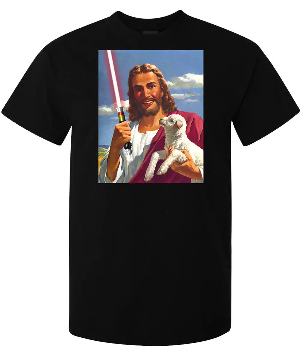 Jedi Иисус держит Меч искусство смешно мужчин (женщины доступны) майка черный &quotс