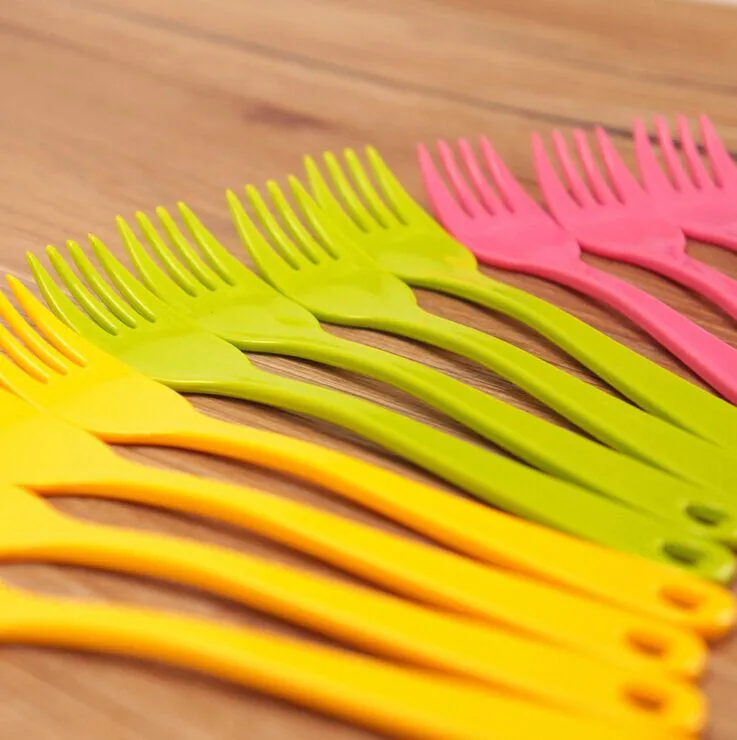 2015 профессиональная Экологически чистая пластиковая фруктовая вилка для дня