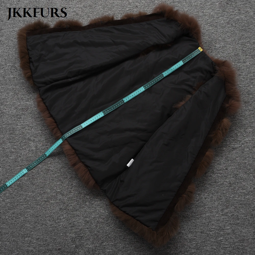 JKKFURS Новые поступления Для женщин реальные жилеты из лисьего меха теплые зимние мягкий жилет модный жилет толстый слой S1466
