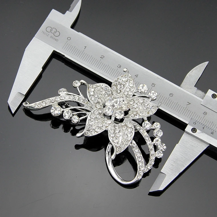 Danbihuabi Новая мода Шпильки Броши украшения белые цветы кристалл брошь для Для