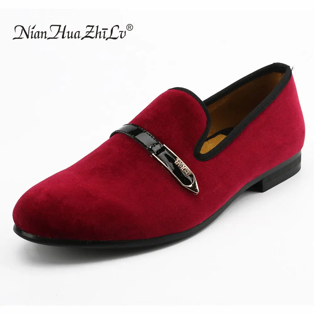 New fashion red shoes men velvet loafers Breathable Men's party and Wedding Shoes italian men's dress handmade | Обувь