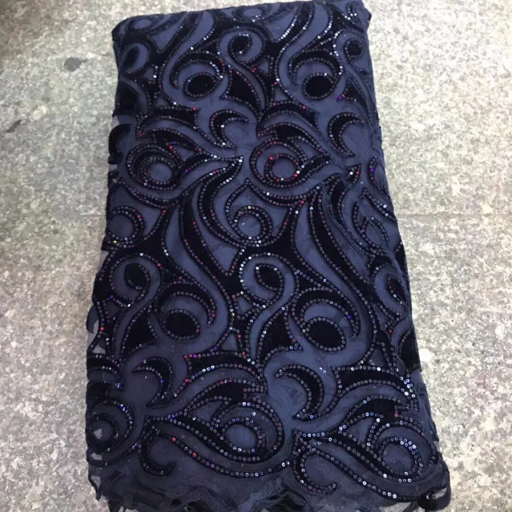 Желтая африканская кружевная ткань 2018 высокое качество французская бархатная с