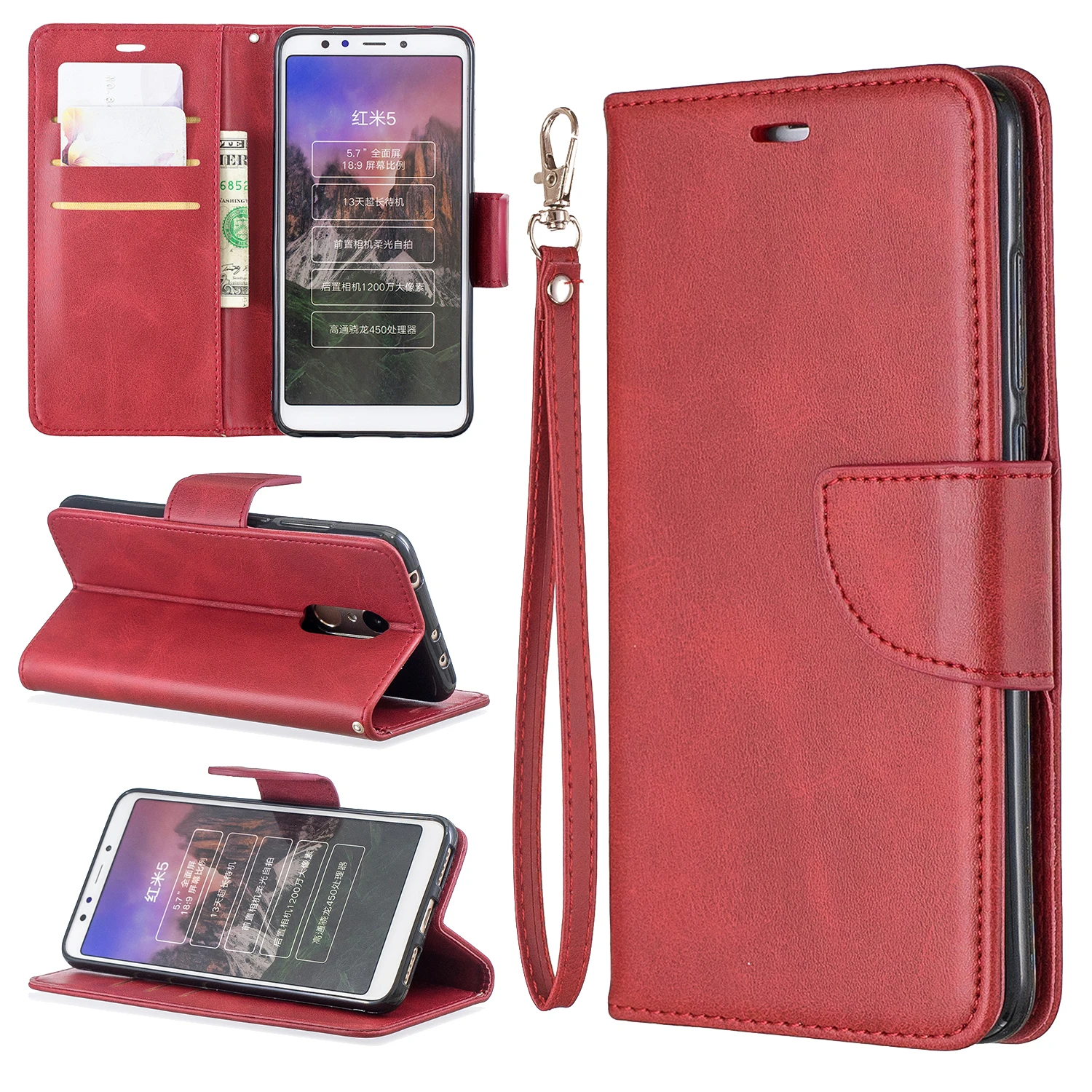 Чехол-книжка HUANGTAOLI из искусственной кожи для Xiaomi Redmi Y1 Lite 6 Pro Note 6 Note 6 Pro Redmi 5 6 6A 7 Y1 5 Plus Ph