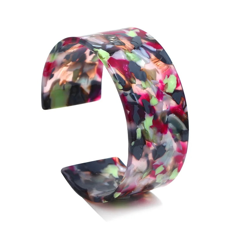 New Trendy High Quality Opening Acrylic Resin Leopard Bracelet for Woman Men Retro Boho Style Colorful Female Jewelry | Украшения и