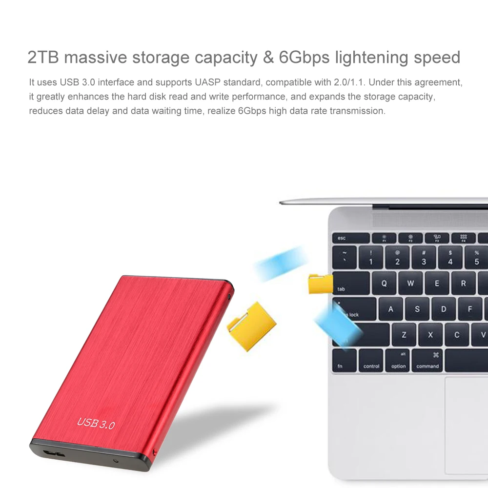 Супер Скорость 6 Гбит/с Алюминий 2 ТБ 2," SATA SSD HDD жесткий диск с USB 3,0 адаптер конвертера карты внешний чехол Caddy+ USB кабель
