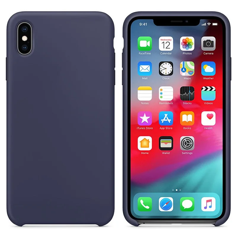 Чехол из жидкого силикона для Apple iPhone XS мягкий чехол ТПУ с защитой краев