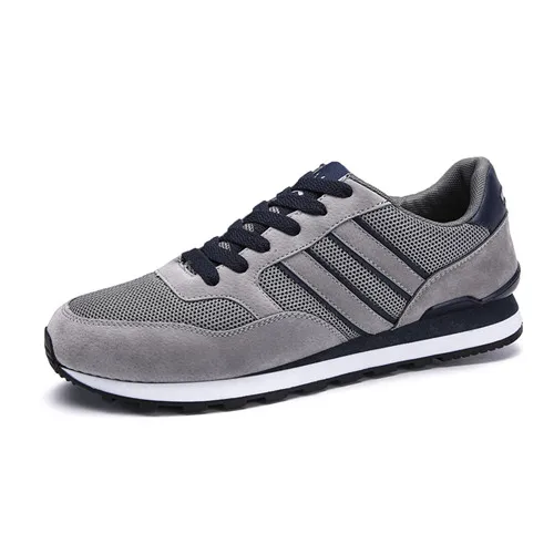 style 2 grey URBANFIND/мужские кроссовки из натуральной кожи; дышащая повседневная обувь; нескользящая прогулочная обувь; светильник на резиновой подошве со шнуровкой - Цвет: style 2 grey